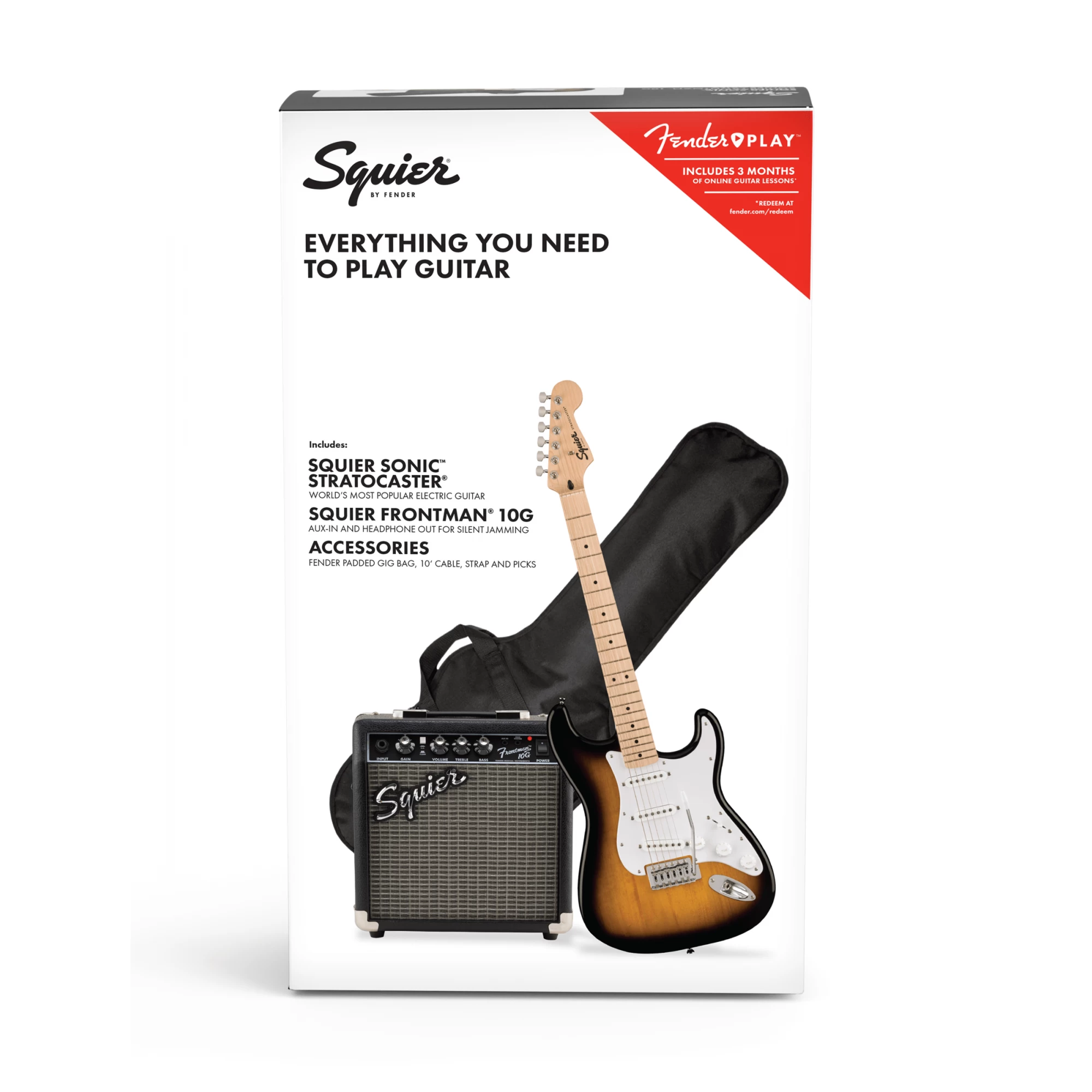 Squier Sonic Series Stratocaster Starter Pack In 2 Color Sunburst 5 Squier Sonic Series Stratocaster Starter Pack In 2 Color Sunburst - Image 3
