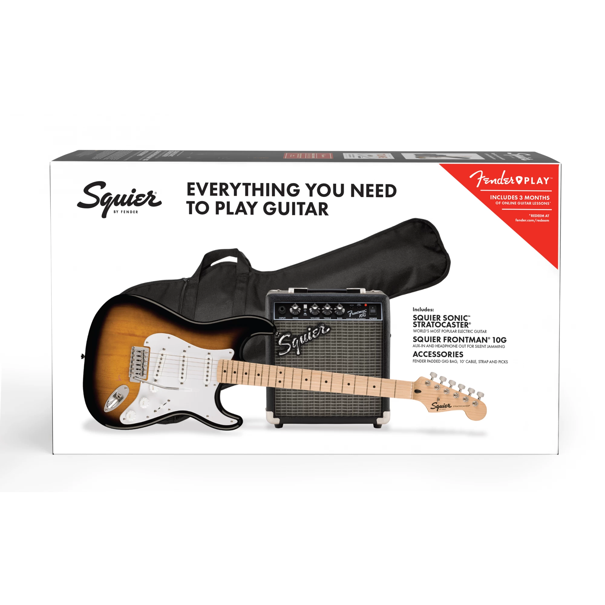 Squier Sonic Series Stratocaster Starter Pack In 2 Color Sunburst 4 Squier Sonic Series Stratocaster Starter Pack In 2 Color Sunburst - Image 2