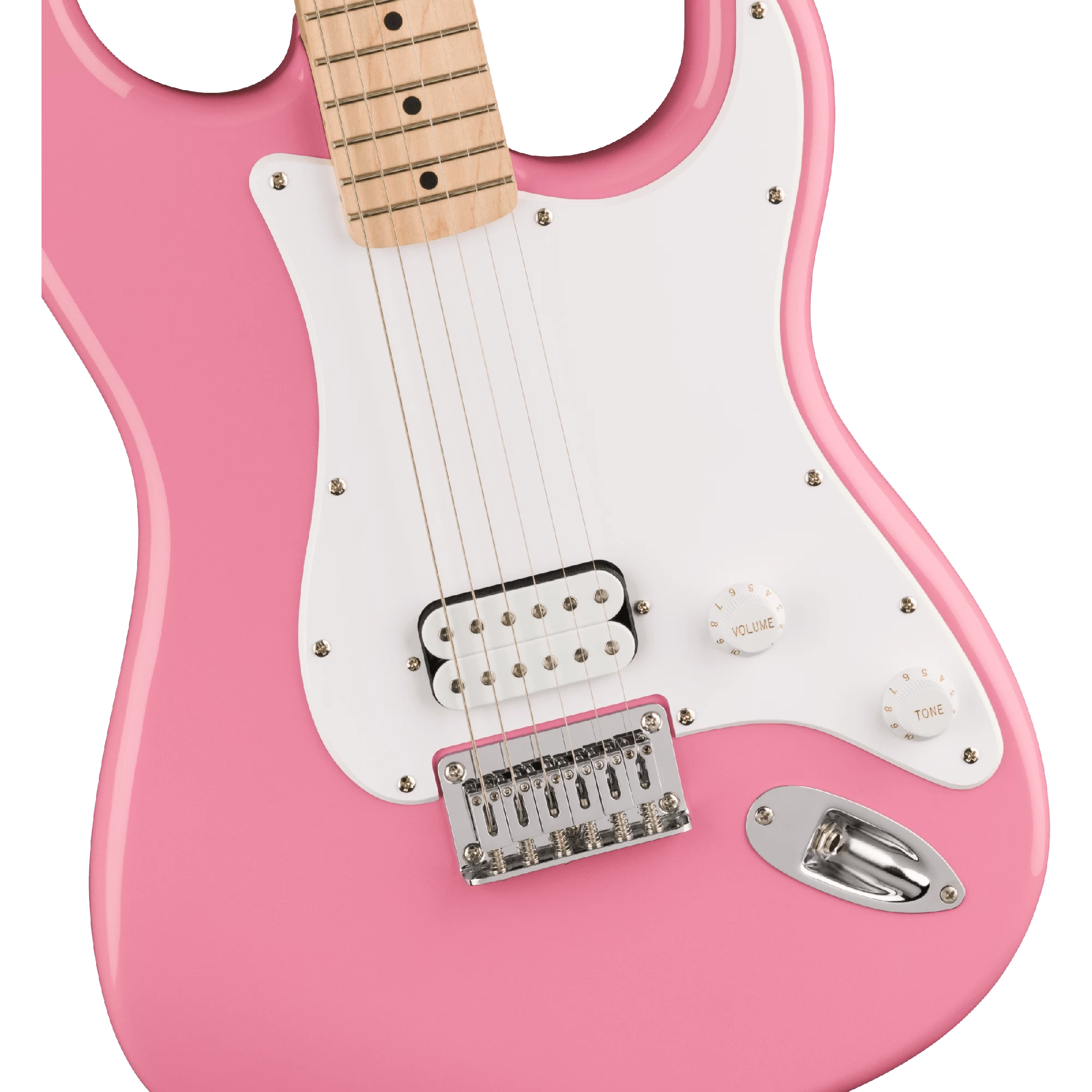 Squier Squier Sonic™ Stratocaster HT H, Maple Fingerboard, White Pickguard, Flash Pink 5 Squier Squier Sonic™ Stratocaster HT H, Maple Fingerboard, White Pickguard, Flash Pink - Image 3