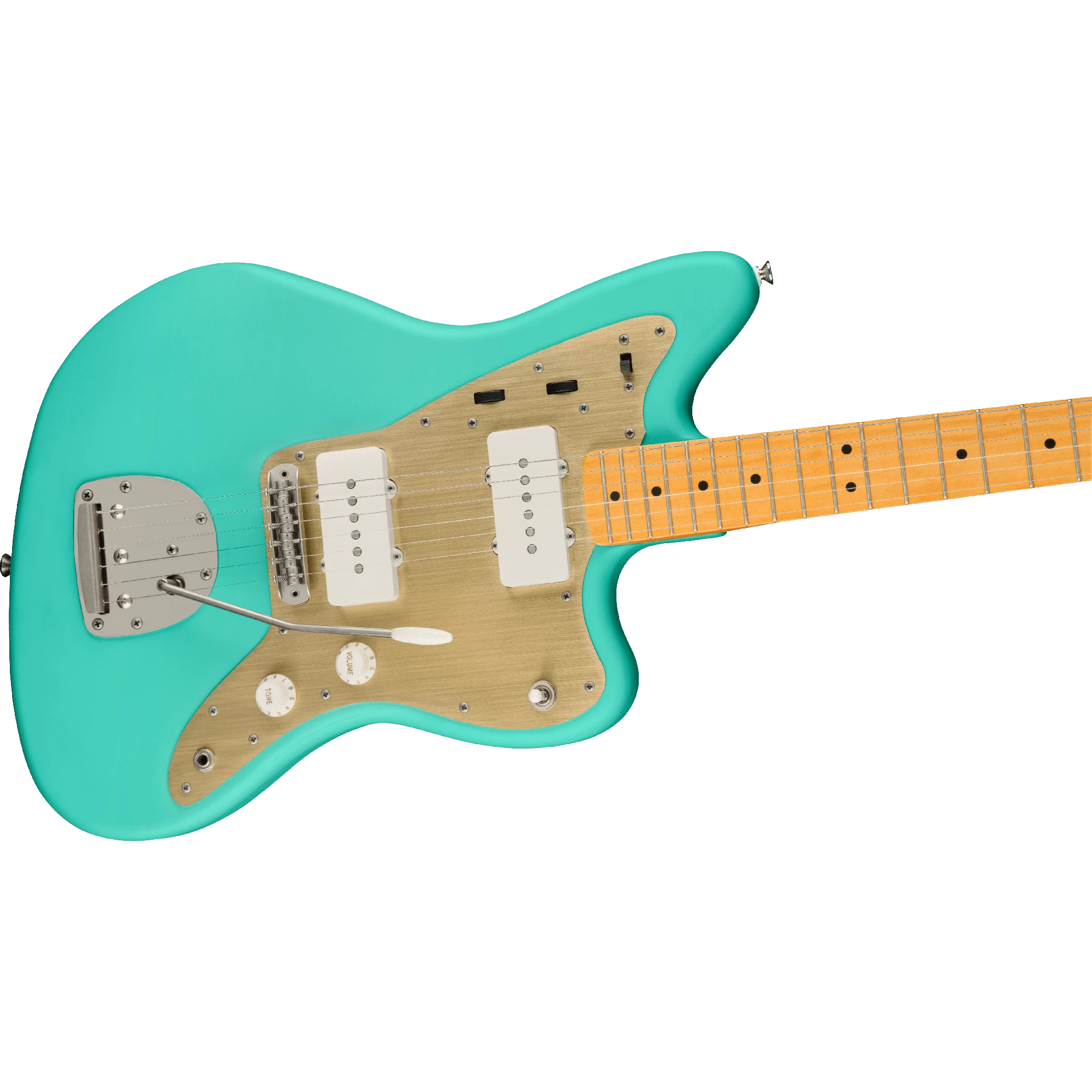 Squier 40th Anniversary Jazzmaster, Vintage Edition, Maple Fingerboard, Gold Anodized Pickguard, Satin Seafoam Green 6 Squier 40th Anniversary Jazzmaster, Vintage Edition, Maple Fingerboard, Gold Anodized Pickguard, Satin Seafoam Green - Image 4