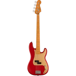 Squier 40th Anniversary Precision Bass, Vintage Edition, Maple Fingerboard, Gold Anodized Pickguard, Satin Dakota Red