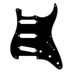 Fender (Parts) - Pickguard, Stratocaster S/S/S, 8-Hole Mount, Black, 3-Ply