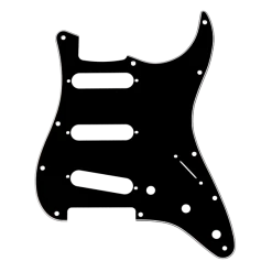 Fender (Parts) - Pickguard, Stratocaster S/S/S, 11-Hole Mount, B/W/B, 3-Ply