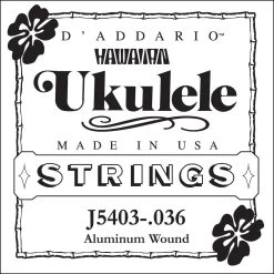 D'Addario J5403 Aluminum Wound Tenor Ukulele Single String Third String .036