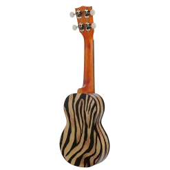 Mahalo MA1ZE - Soprano Ukulele. "ZEBRA" 11 Mahalo MA1ZE - Soprano Ukulele. "ZEBRA" -musical instrument MA1ZE back left.png