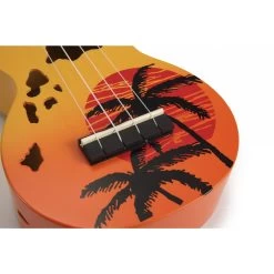 Mahalo MD1HAORB - Soprano Ukulele - Hawaii - Orange Burst -musical instrument MD1HAorb bridge.jpg