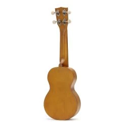 Mahalo MK1TBRK - Soprano Ukulele - Learn 2 Play Pack - Transparent Brown -musical instrument MK1tbr back right.jpg