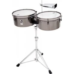 Toca Custom Deluxe Series Timbale Set In Black Chrome