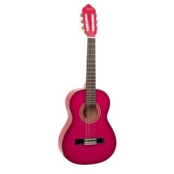 Valencia VC102PKS - 1/2 Size Classical Guitar - Gloss Pink Sunburst