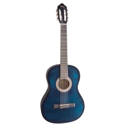 Valencia VC104BUS - Full Size Classical Guitar - Gloss Blue Sunburst