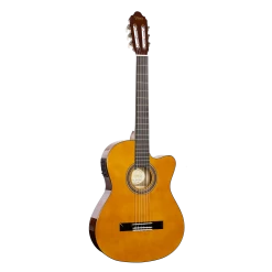 Valencia VC104HTCE 4/4 Size "hybrid" Neck, Thin Body Electric/acoustic Classical Guitar With Venetian Cutaway.