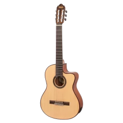 Valencia VC704CE 4/4 Size Solid Top Electric/acoustic Classical Guitar With Venetian Cutaway. -musical instrument VC704CE left.png