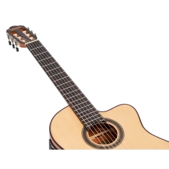 Valencia VC704CE 4/4 Size Solid Top Electric/acoustic Classical Guitar With Venetian Cutaway. -musical instrument VC704CE neck.png
