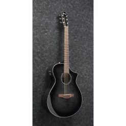 Ibanez AEWC400 TKS Acoustic Guitar In Transparent Black Sunburst -musical instrument aewc400 tks 5b 03 tilt side