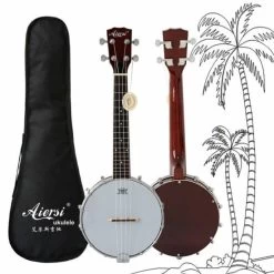 Aiersi Banjolele Concert Size In Gig Bag