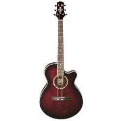 Ashton SL29CEQ Acoustic Guitar With Pickup In Wine Red Sunburst