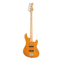 Cort GB74JJ Active/Passive Electric Bass Guitar In Amber