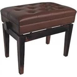 AMS Piano Stool Height Adjustable Walnut W/Storage