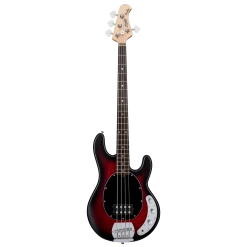 Sterling By Music Man Ray 4 Sub Bass Guitar 4 String In Ruby Red Burst Satin