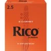 Rico Bb Clarinet Reeds Size 2.5 (Box Of 10) -musical instrument rico rca1025