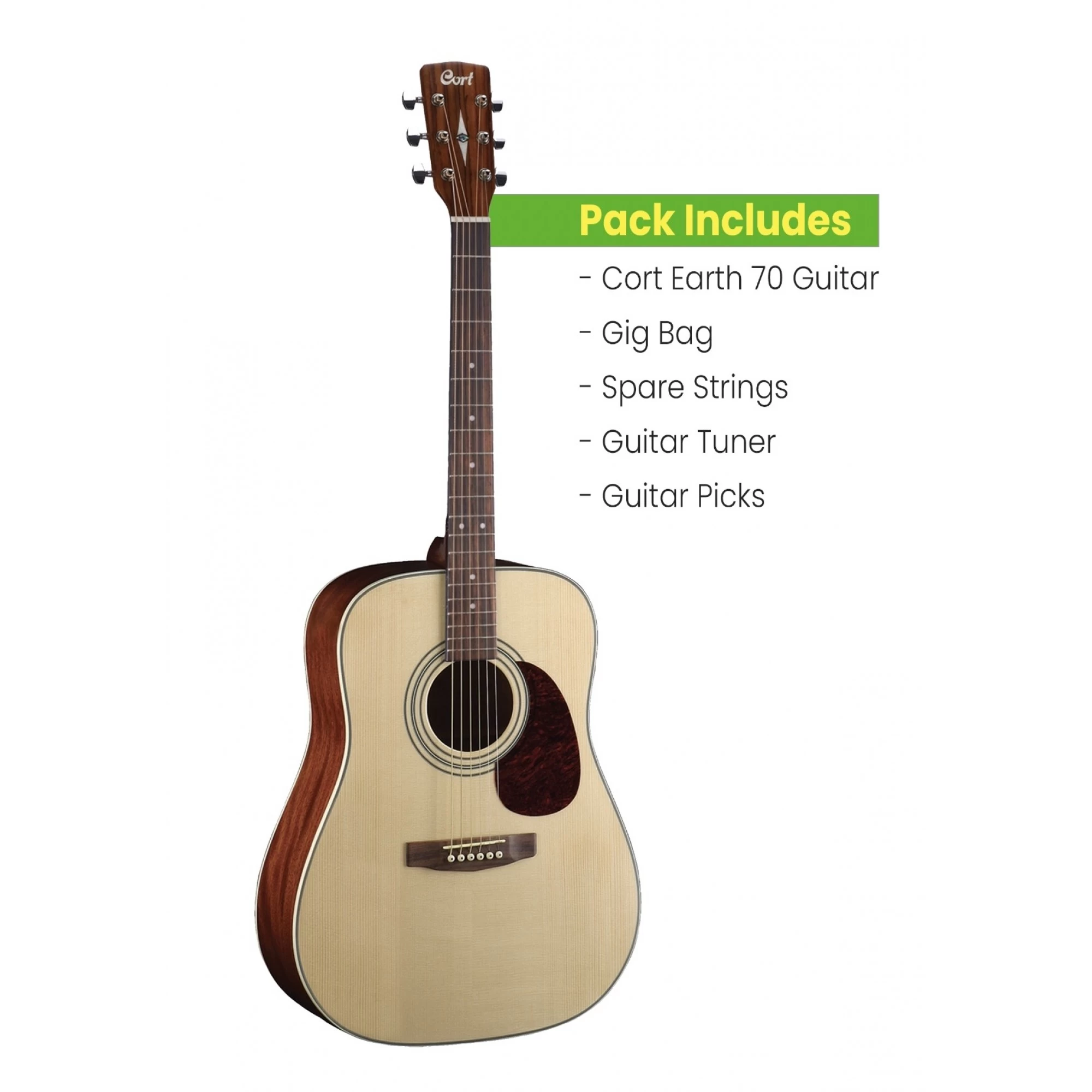Cort Earth 70 Acoustic Guitar Pack 4 Cort Earth 70 Acoustic Guitar Pack - Image 2