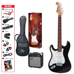 SX Left Handed 3/4 Electric Guitar Pack In Black