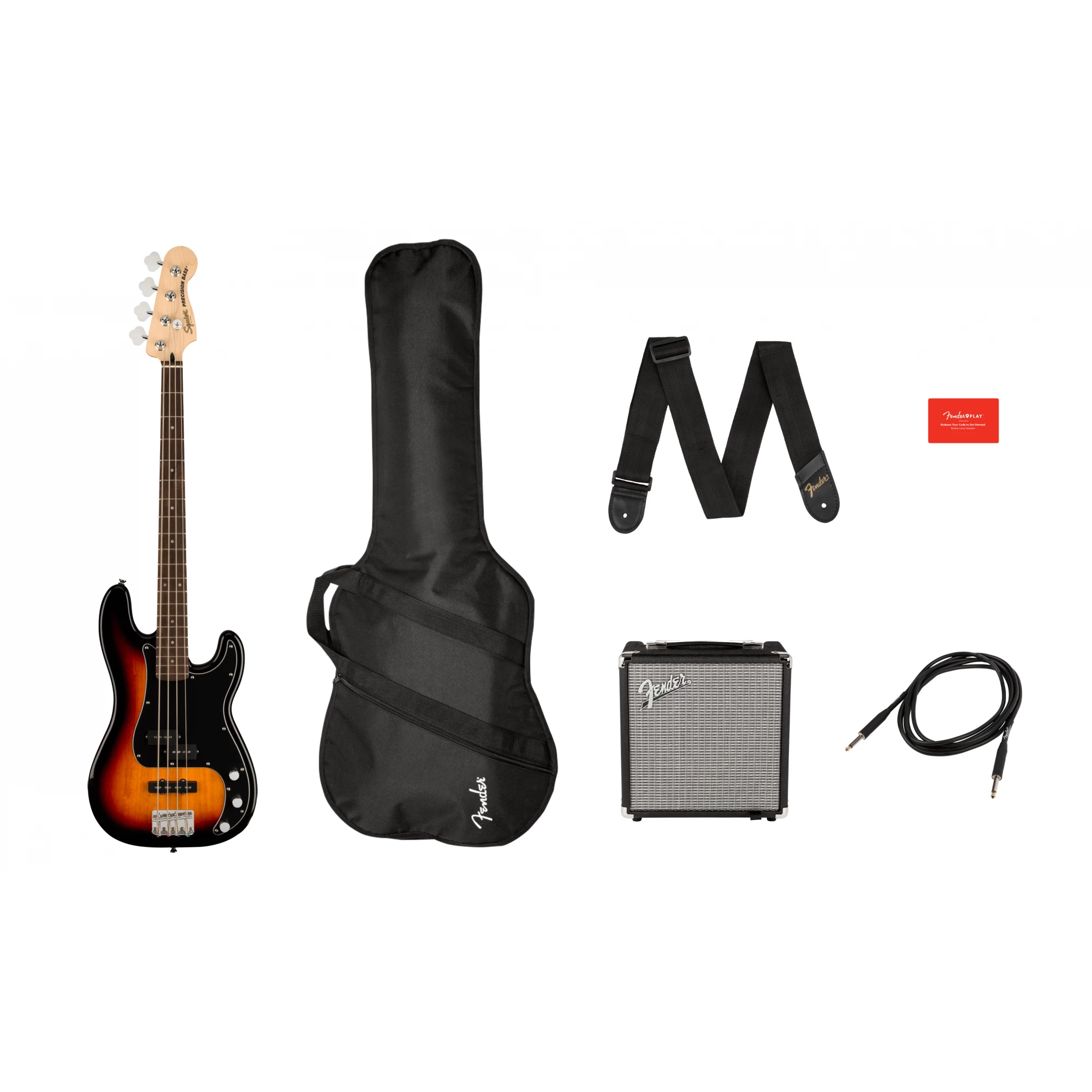 Squier Affinity Precision Bass PJ Pack, Sunburst, Gig Bag, Rumble 15 Amp + FREE Markbass Strings 4 Squier Affinity Precision Bass PJ Pack, Sunburst, Gig Bag, Rumble 15 Amp + FREE Markbass Strings - Image 2