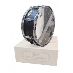 Pearl Sensitone Steel 14" X 5.5" Limited Edition Snare Drum In Matte Black -musical instrument ss1455sbe c