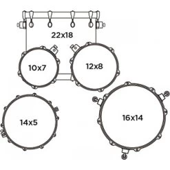 Mapex Storm 5 Pce 22" Euro Kit With Hardware In Ebony Wood Grain Blue -musical instrument st5295f config 1 3
