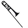 ZO Plastic Bb/F Trombone In Empire Black 1 ZO Plastic Bb/F Trombone In Empire Black -musical instrument trom black