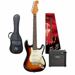 SX VES34TS-PK2 Vintage Style Electric Guitar 3/4 & Laney Amplifier Package In 3 Tone Sunburst