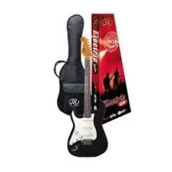 SX Vintage Style SC Electric Guitar Left Handed In Black