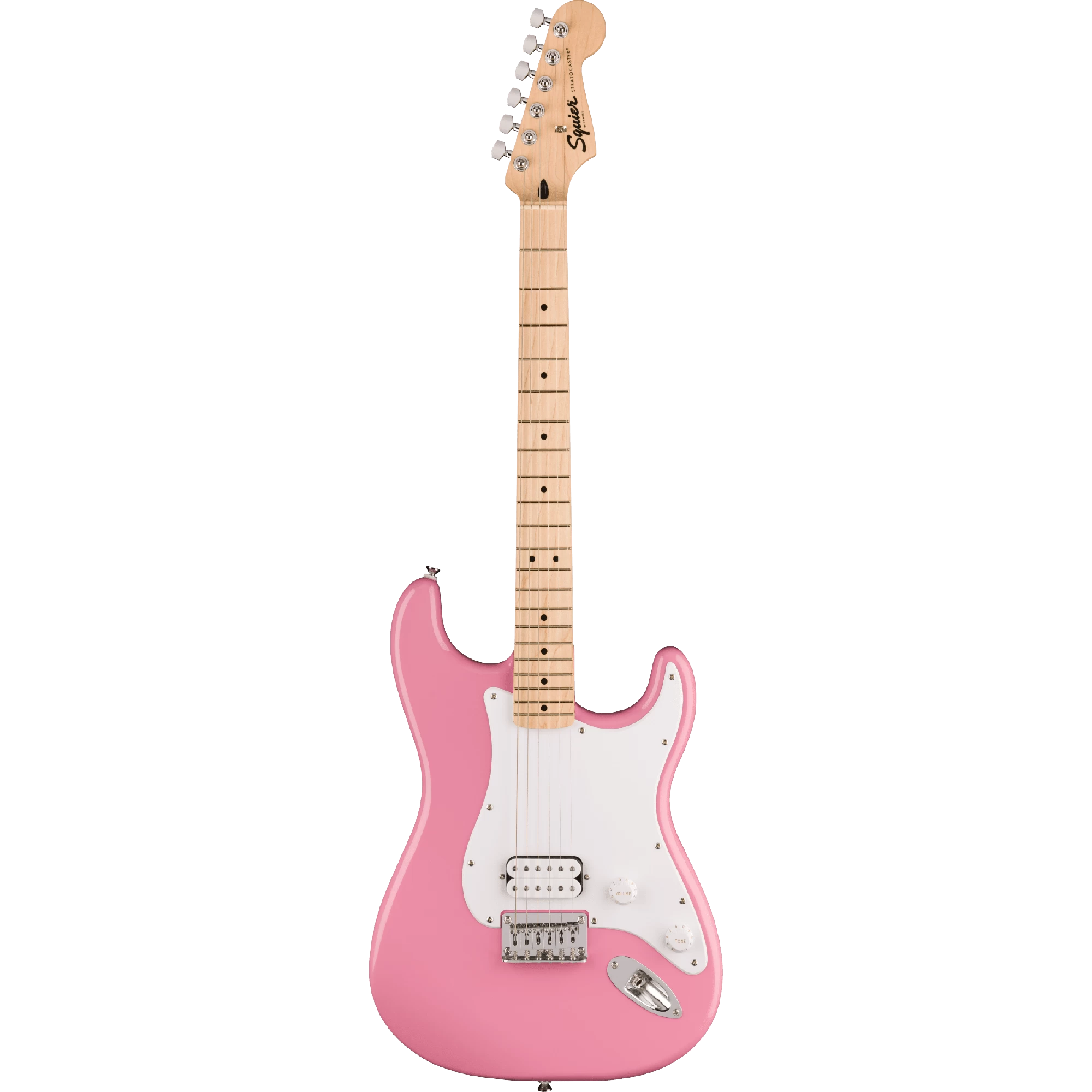 Squier Squier Sonic™ Stratocaster HT H, Maple Fingerboard, White Pickguard, Flash Pink 3 Squier Squier Sonic™ Stratocaster HT H, Maple Fingerboard, White Pickguard, Flash Pink